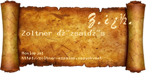 Zoltner Ézsaiás névjegykártya